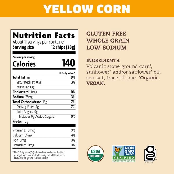 Que Pasa Organic Yellow Corn Tortilla Chips 11 Ounce-2