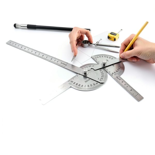 NORTOOLS Angle Finder Ruler Stainless Steel Protractor Tool-4