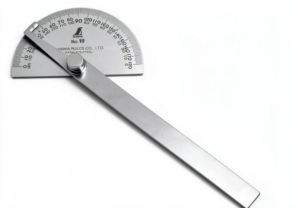 Shinwa Stainless Steel Protractor Construction Tool 8 Inch-0