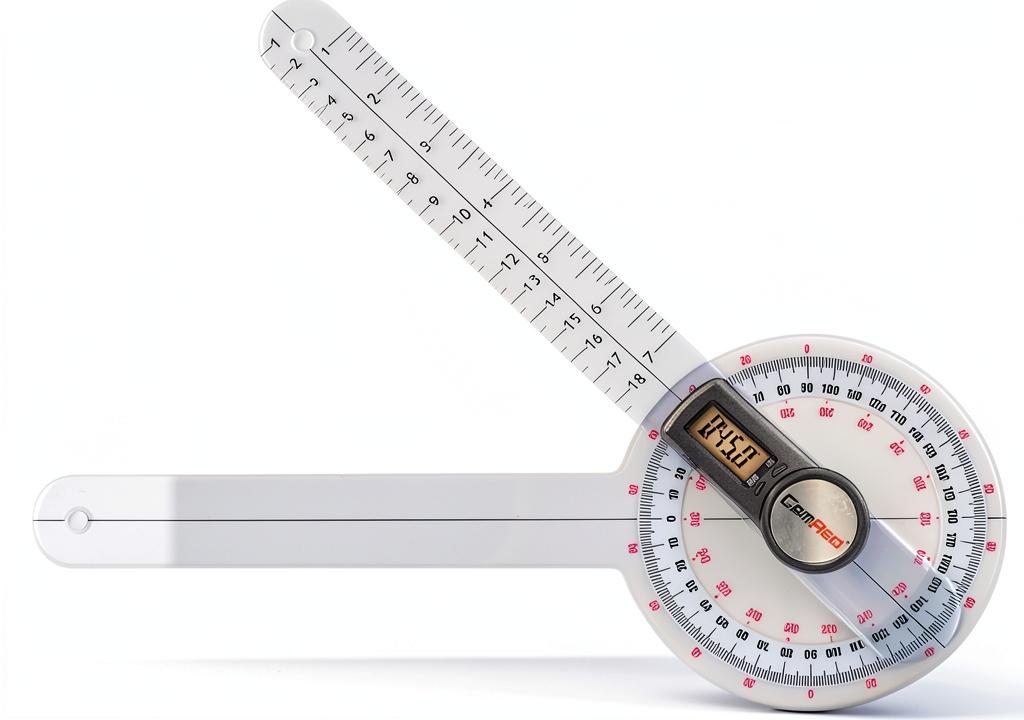 'GemRed digital goniometer measuring knee joint angle'
