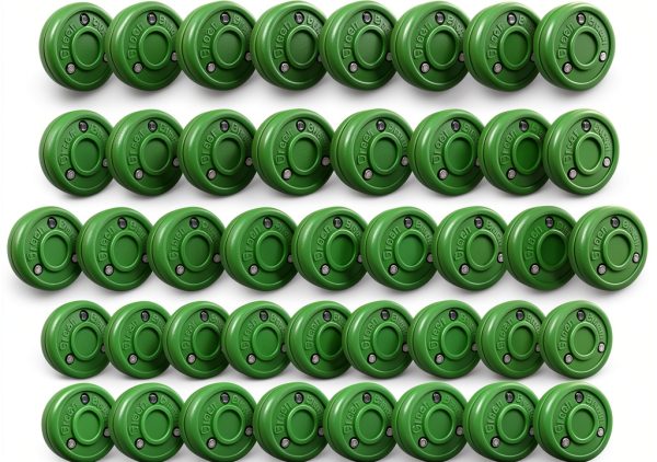 Green Biscuit Roller Hockey Puck Slides Like Ice-0