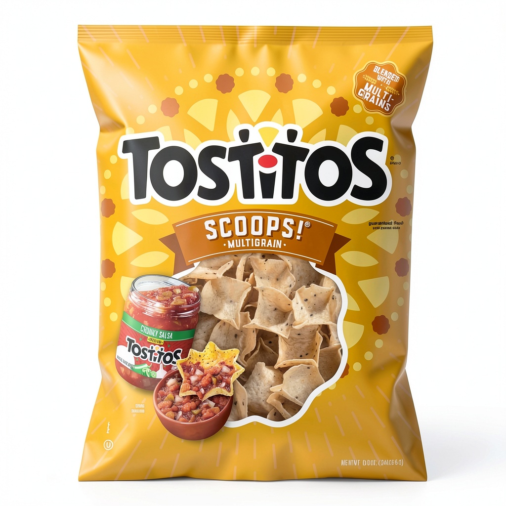 PepsiCo multigrain tortilla chips displayed in a bowl with dip