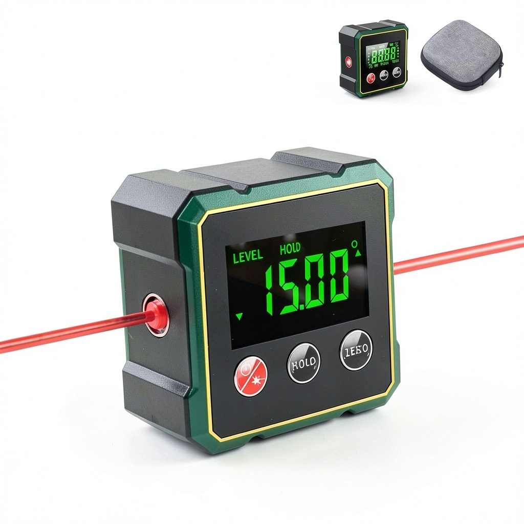 Shenzhen Digital Level Box attached to a metal pipe for angle measurement