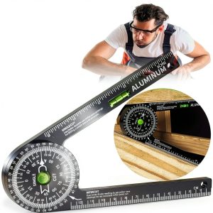 Miotorio Miter Saw Protractor Aluminum Alloy Angle Detector-0