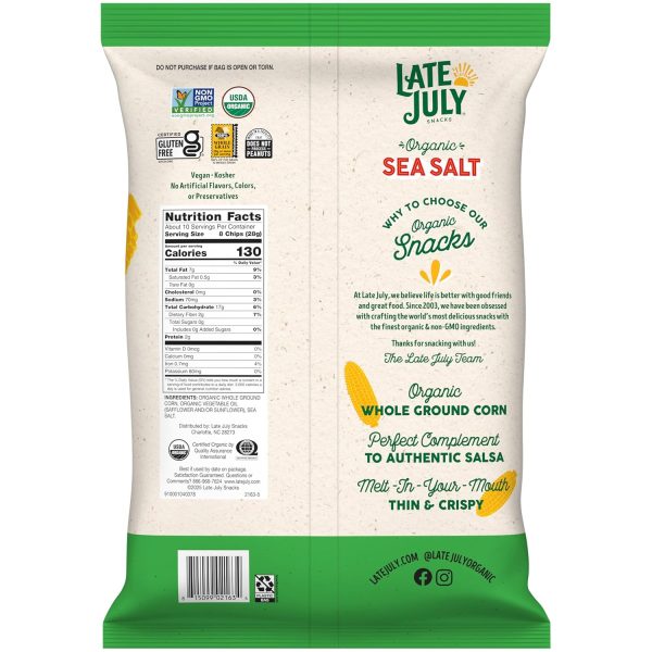 Late July Organic Tortilla Chips Sea Salt Gluten Free Snack-3