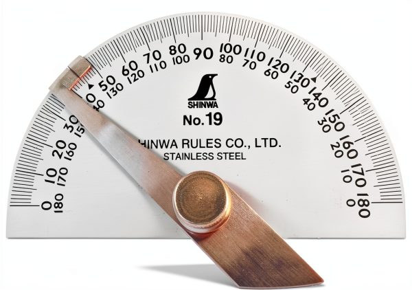 Shinwa Stainless Steel Protractor Construction Tool 8 Inch-1