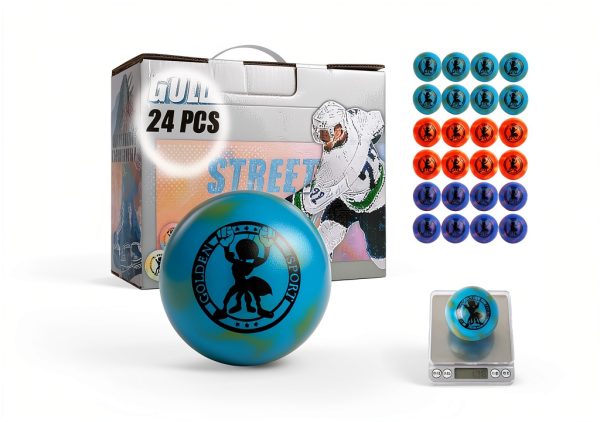Golden Sport Street Hockey Balls PVC Colored 24 Pack-5