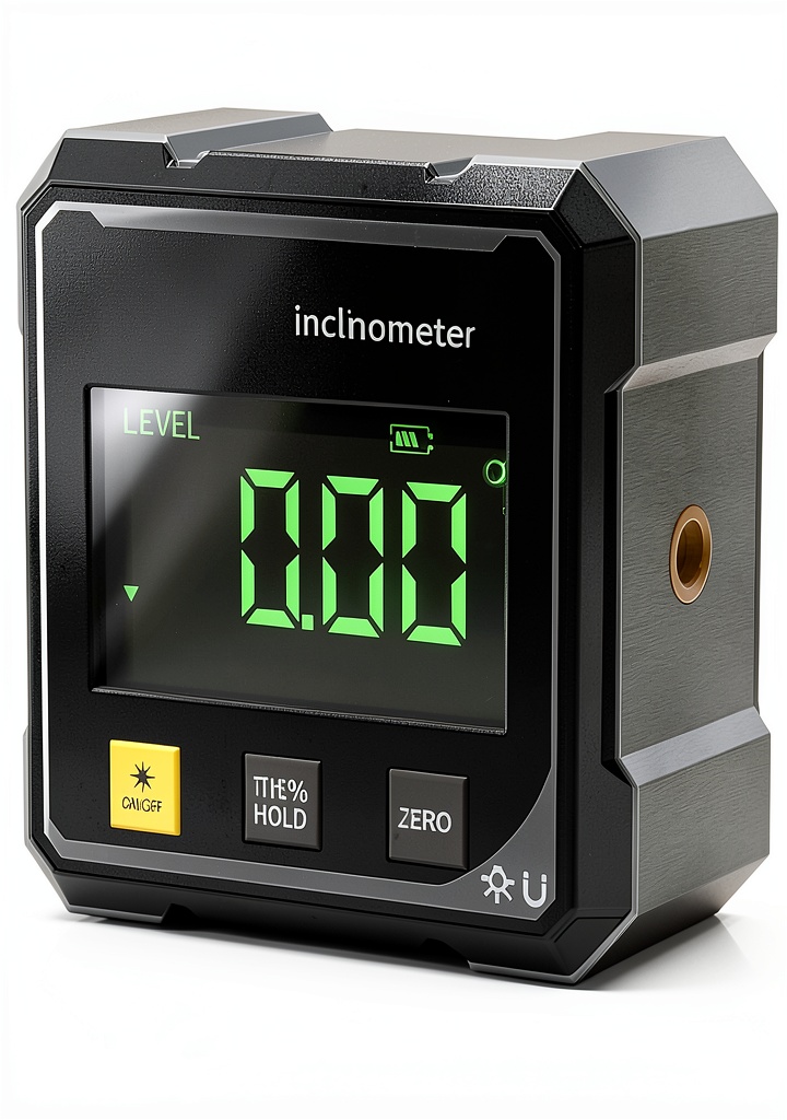Sakerplus Digital Laser Angle Finder in use on a metal beam