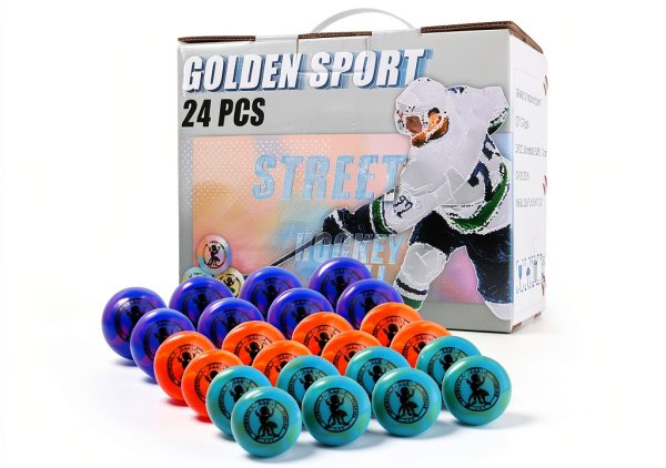 Golden Sport Street Hockey Balls PVC Colored 24 Pack-0