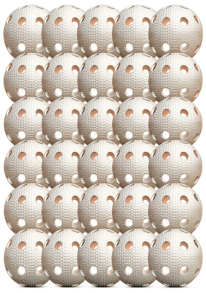 Franklin Sports Floorball Balls displayed in a pack on a gym floor