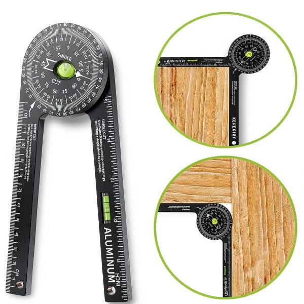 Miotorio Miter Saw Protractor Aluminum Alloy Angle Detector-1