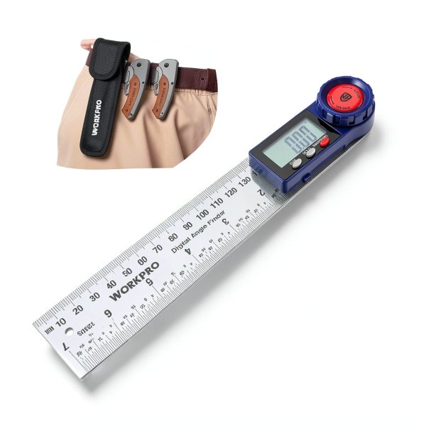 WORKPRO Digital Protractor Stainless Steel Angle Finder Tool-6