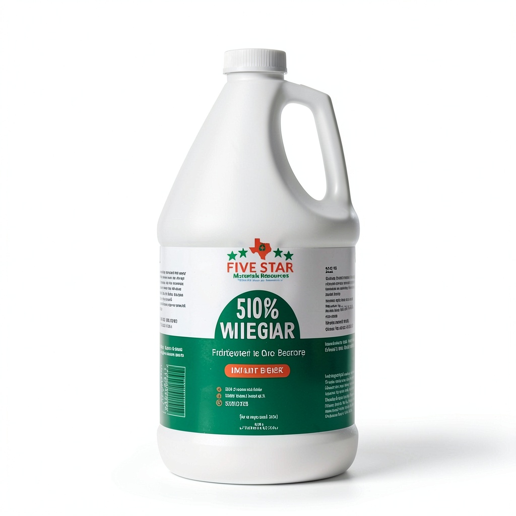 Five Star industrial cleaning vinegar being poured onto a garage floor