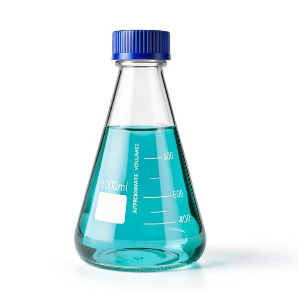 Glass Erlenmeyer Flask 1000ml 4 Pack - Tellegloww Conical Screw Cap-3