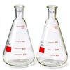 QWORK 1000ml Borosilicate Erlenmeyer Flask 2 Pack Thick 24 40 Joint-0