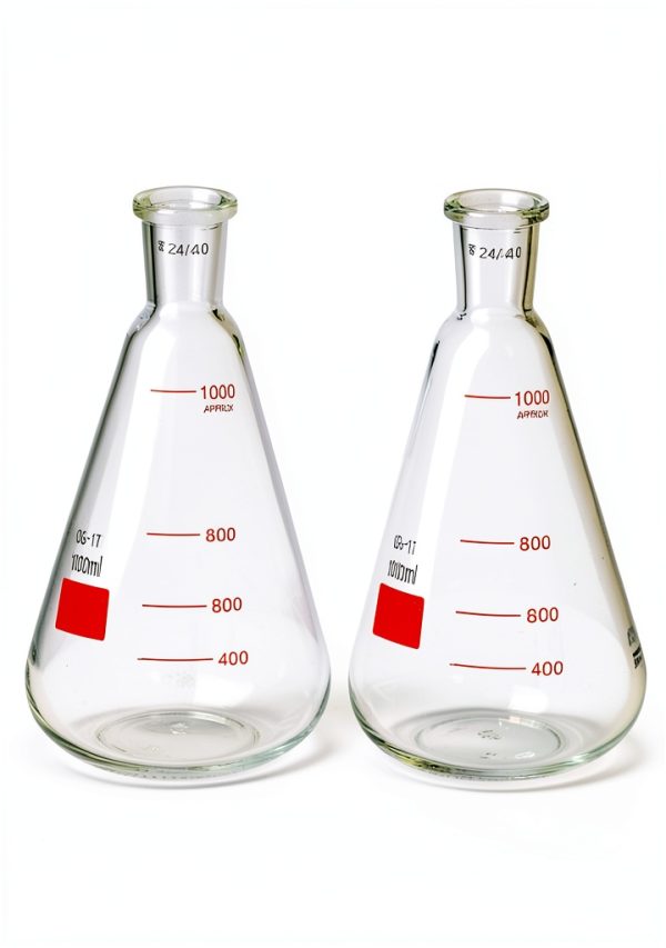 QWORK 1000ml Borosilicate Erlenmeyer Flask 2 Pack Thick 24 40 Joint-0