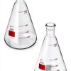 QWORK 1000ml Borosilicate Erlenmeyer Flask 2 Pack Thick 24 40 Joint-6