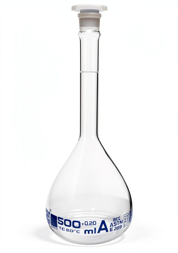 EISCO 500ml Volumetric Flask ASTM A Borosilicate Interchangeable-0