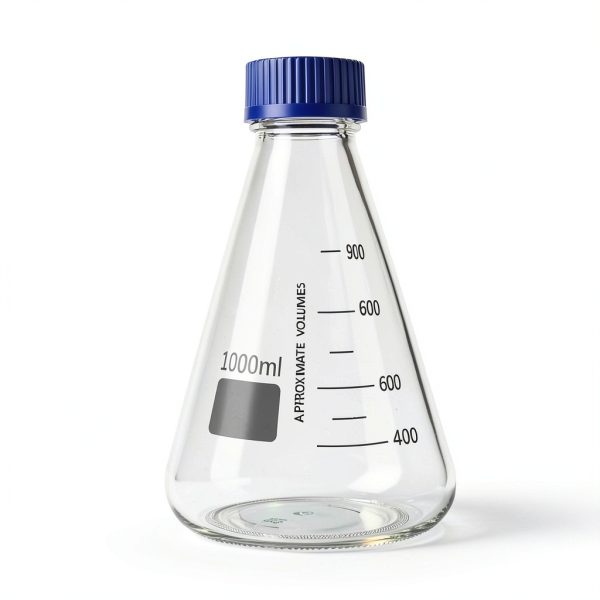Glass Erlenmeyer Flask 1000ml 4 Pack - Tellegloww Conical Screw Cap-1