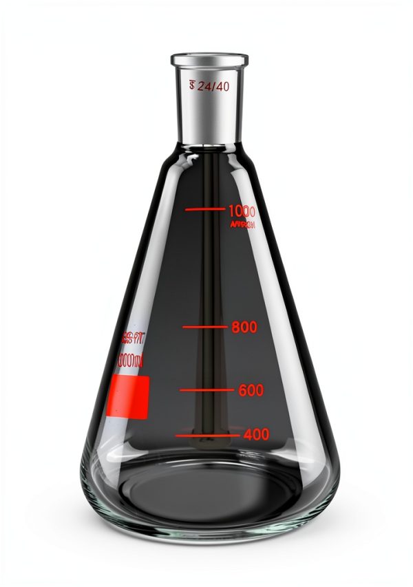 QWORK 1000ml Borosilicate Erlenmeyer Flask 2 Pack Thick 24 40 Joint-1