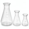 QWORK Erlenmeyer Flask 3 Pack Clear Scale Plastic 50ml 100ml 500ml-6