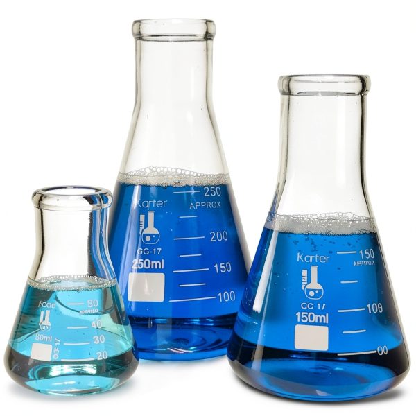 Glass Erlenmeyer Flask Set 50/150/250ml - Karter Borosilicate-1