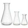 QWORK Erlenmeyer Flask 3 Pack Clear Scale Plastic 50ml 100ml 500ml-0