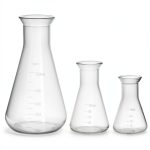 QWORK Erlenmeyer Flask 3 Pack Clear Scale Plastic 50ml 100ml 500ml-0