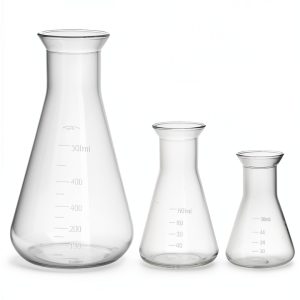 QWORK Erlenmeyer Flask 3 Pack Clear Scale Plastic 50ml 100ml 500ml-0