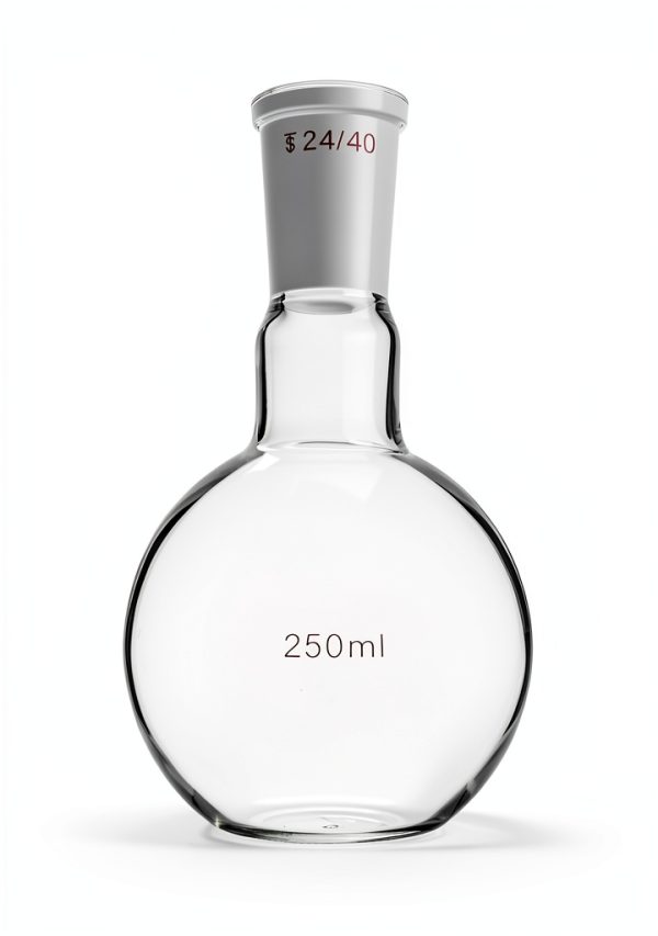 QWORK Glass 250ml Flat Bottom Boiling Flask with 24/40 Joint-0