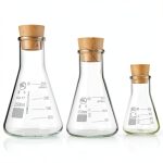 Glass Erlenmeyer Flask Set Young4us 3‑Size Borosilicate with Stoppers-0