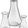 QWORK Erlenmeyer Flask 3 Pack Clear Scale Plastic 50ml 100ml 500ml-4