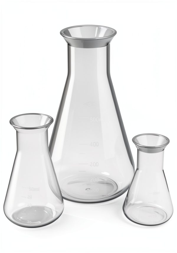 QWORK Erlenmeyer Flask 3 Pack Clear Scale Plastic 50ml 100ml 500ml-4